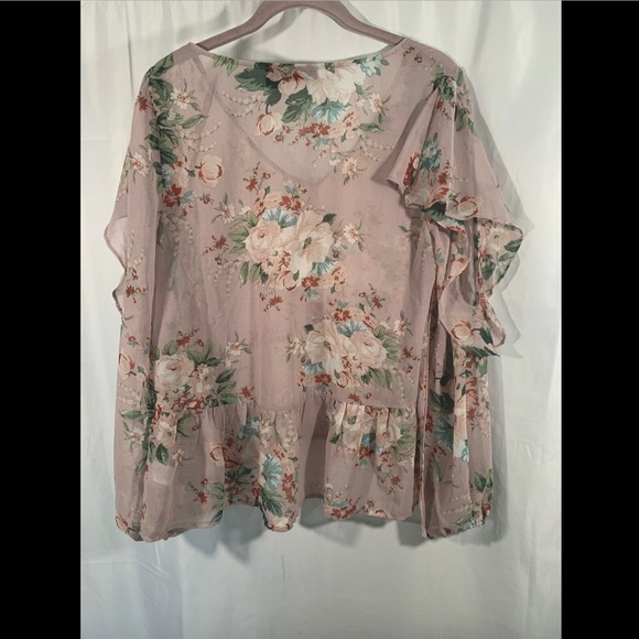 NWT $69 Halogen Ruffle Cold Shoulder Top Blouse in‎ Rose Pink [SZ Medium ] #2685 - Picture 6 of 8